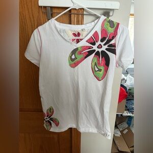 Floral White Short Sleeve Tee